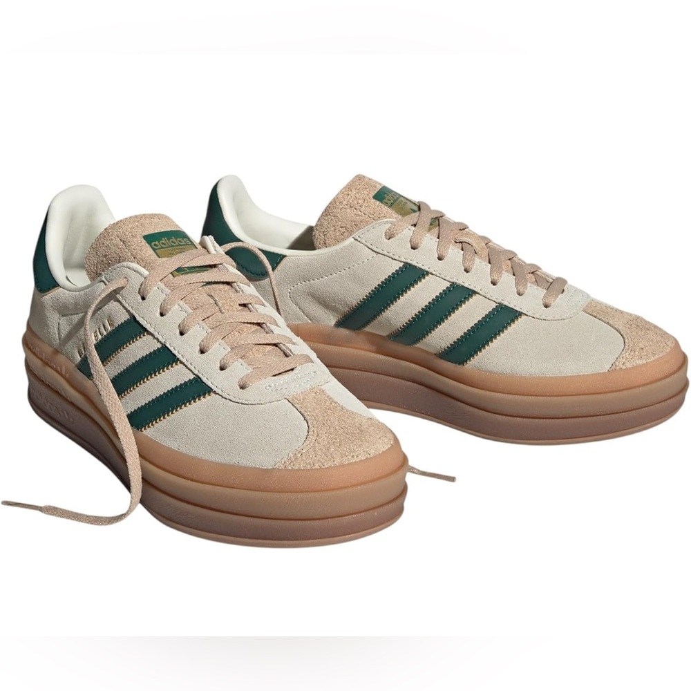 Adidas Gazelle Bold Magic Beige Collegiate Green